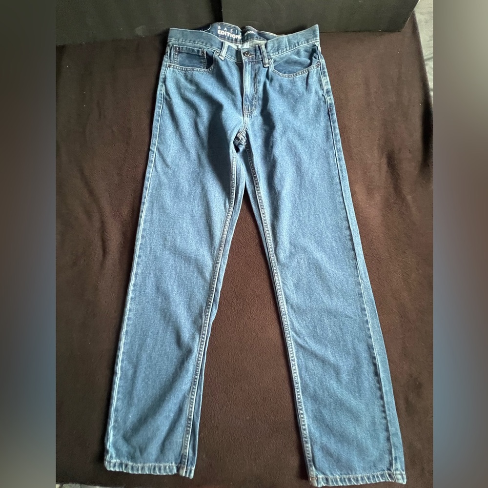 Basic Editions Relaxed Fit KMart Men’s Denim Jeans labeled 31 inch waist but 34